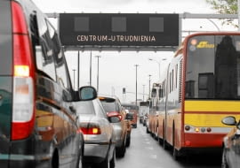 27.05.2011 WARSZAWA , WISLOSTRADA , TABLICA INFORMUJACA O UTRUDNIENIACH RUCHU W CENTRUM ZWIAZKU Z PLANOWANA WIZYTA PREZYDENTA USA BARACKA OBAMY . FOT. WOJCIECH SURDZIEL / AGENCJA GAZETA SLOWA KLUCZOWE: ULICA MIASTO OBAMA DAY