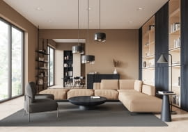 Książki w salonie.