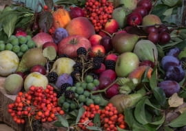 kuchnia, jesień, ogród, owoce, warzywa