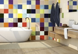 kolorowe płytki, płytki łazienkowe