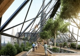 Pomysł Miysis 3D Studio na odbudowę dachu i iglicy katedry Norte Dame w Paryżu.