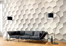 Panele, dla których inspiracją był kształt słojów w pszczelim wosku