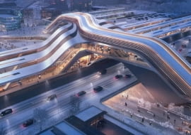 Dworzec w Talinie - Ülemiste Terminal. Proj. Zaha Hadid Architects