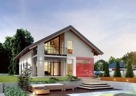 Projekt domu, Dom jednorodzinny z wiatą zamiast garażu