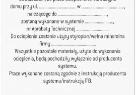 Wzór oświadczenia do podpisania dla wykonawcy