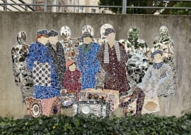 Mozaika "Przybyli" w Szczecinie