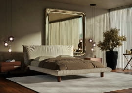 Łóżko w tkaninie.