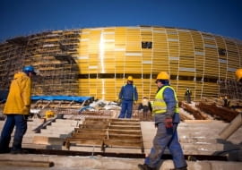 23.02.2011GDANSK , LETNICA . PGE ARENA , BUDOWA NARODOWEGO STADIONU PILKARSKIEGO NA MISTRZOSTWA EUROPY EURO 2012 . FOT. RENATA DABROWSKA / AGENCJA GAZETA SLOWA KLUCZOWE: EURO 2012 STADION BUDOWA PGE ARENA pilkarski