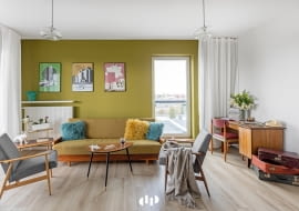 aranżacje wnętrz, mieszkanie w duchu PRL, retro