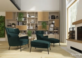 Aranżacja trzykondygnacyjnego domu z widokiem na las