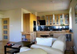 <B>Najpierw metamorfozę przeszedł salon. Musiało to nieuchronnie pociągnąć za sobą zmiany w połączonej w nim kuchni. Niewielki retusz wystarczył, by dopasować jej wygląd do stylu panującego w reszcie pomieszczenia.</B> <BR />PRZED ZMIANĄ. Aneks kuchenny odstawał od od reszty odnowionej otwartej przestrzeni dziennej. Poza tym rzeczy przechowywane w przeszklonych szafkach wywoływały wrażenie bałaganu, niekorzystne w kuchni otwartej na salon.