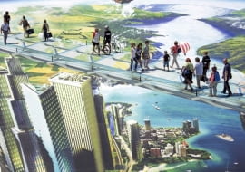 Mural 3D wykonany przez francuskiego artystę Francois Abelanet w Lyonie.