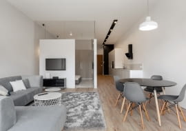 Obszerna kawalerka z wydzieloną sypialnią