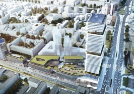 Wizualizacja inwestycji Centralna Park, która ma powstać u zbiegu Al. Jerozolimskich i al. Jana Pawła II