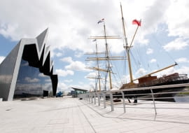 zaha hadid, glasgow, szkocja, muzeum, riverside museum