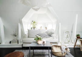 kawalerka, małe mieszkanie, mieszkanie na poddaszu, skandynawski styl