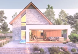 Projekty z okładziną na elewacji