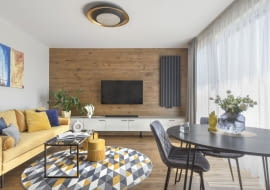 Złotem przetykane - mieszkanie na warzawskim Targówku