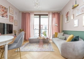 Pastelowe mieszkanie w Warszawie