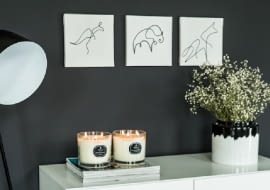 Prosta i efektowna ozdoba na ścianę. Rysunek jednej kreski