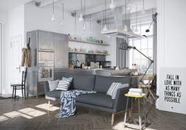 nowoczesne wnętrze, mieszkanie w skandynawskim stylu, nowoczesne mieszkanie, mieszkanie w odcieniach szarości