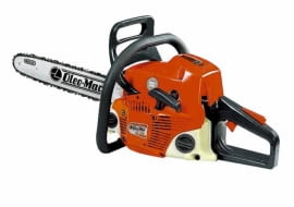 Pilarka spalinowa o mocy 2,1 KM. Długość prowadnicy 41 cm. Wygodny pałąkowaty uchwyt. Waga 4,4 kg. Oleo-Mac, 700 zł