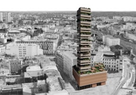 Wieżowiec w Katowicach - wyróżniona praca w konkursie 'La Ville Vertical' Vertical City Design Competition'.