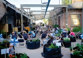 Miasto i ogród to przestrzeń dla miłośników zieleni stworzona na terenie dawnej Fabryki Norblina w Warszawie. Będzie czynna do 5.10.2014 r. miastoiogrod.pl