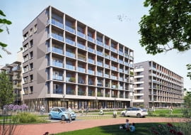 Apartamenty Rudnickiego. Widok na elewację budynków od ul. Rudnickiego