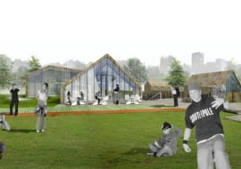 Wizualizacja budynków Służewskiego Domu Kultury