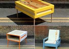 CRATEive, meble, polski projekt, meble ze skrzyń, meble z recyklingu