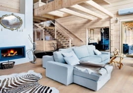 drewniany dom, aranżacja wnętrz, design, tradycyjny styl