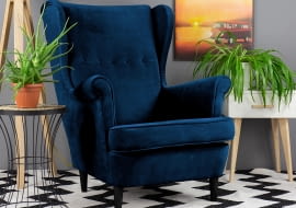Fotel uszak - wygodne siedzisko do wnętrz nie tylko w stylu skandynawskim i stylu glamour