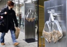 popielniczka w kształcie płuc, design