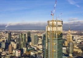 WIeżowiec Varso Tower osiągnął wysokość 230 metrów - to najwyższy budynek w Polsce!