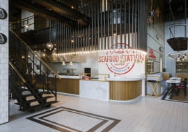 Seafood Station Restaurant & Oyster Bar w Warszawie - projekt wnętrz autorstwa Jana Sikory