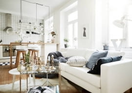 mieszkanie w skandynawskim stylu, skandynawkie mieszkanie, dwupokojowe mieszkanie