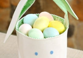 Koszyczek wielkanocny można zrobić z materiału lub filcu. Dzieci będą zachwycone