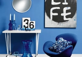 08.11.2012 , WNETRZA , KOLOR I WZOR , TEMAT KOBALT , SESJA DLA : CZTERY KATY, STYLIZACJA JOANNA PLACHECKA . FOT. MICHAL MUTOR SLOWA KLUCZOWE: WNETRZA DEKORACJE