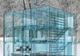 projekt, dom, włochy, szkło