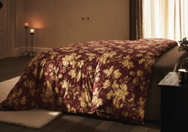 BAWEŁNIANA POSZWA NA KOŁDRĘ W ZŁOTE KWIATY