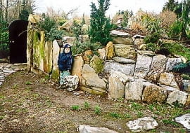 Nasyp ziemny kryjący piwniczkę. Dzięki starannemu wykończeniu kawałkami skał i roślinami stanowi również ciekawy element ogrodu