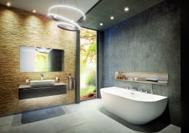 Owalna wanna wolno stojąca