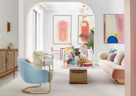 Wnętrza w stylu Memphis.