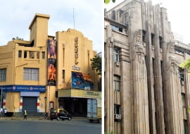Z lewej: Regal Ciema; Z prawej: New India Assurance Building  - przykłady art deco w Mumbaju
