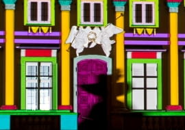 Mapping na fasadzie Pałacu Wilanowskiego