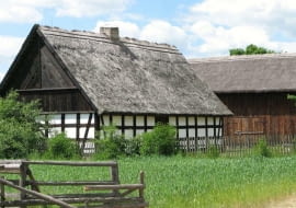 chałupa i stodoła z Dzierżążna Wielkiego poł. XIX w.,