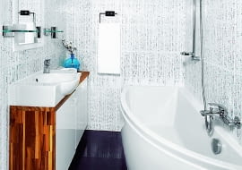 Łazienka z asymetryczną wanną