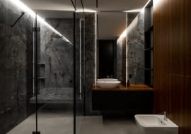 Mieszkanie w czerni na warszawskim Mokotowie - projekt FRIGG CONCEPT