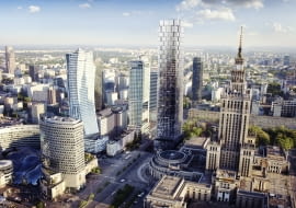 Koncepcja wieżowca w centrum Warszawy Macieja Marcinkowskiego. Ratusz wycofał się ze sprzedaży biznesmenowi działek potrzebnych, by zrealizować inwestycję